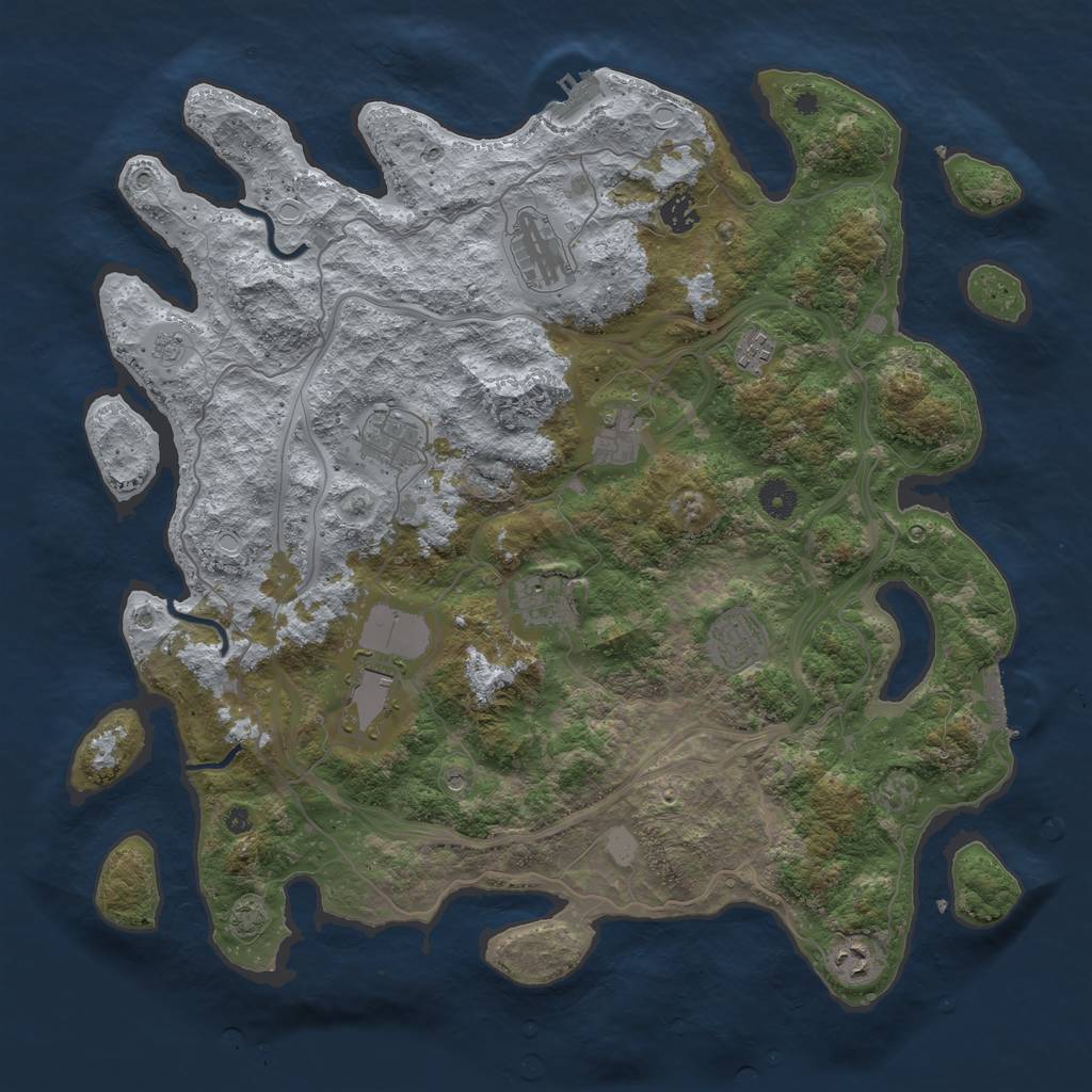 Rust Map: Procedural Map, Size: 4250, Seed: 1702556716, 17 Monuments
