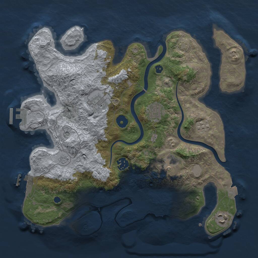 Rust Map: Procedural Map, Size: 3250, Seed: 790410, 12 Monuments