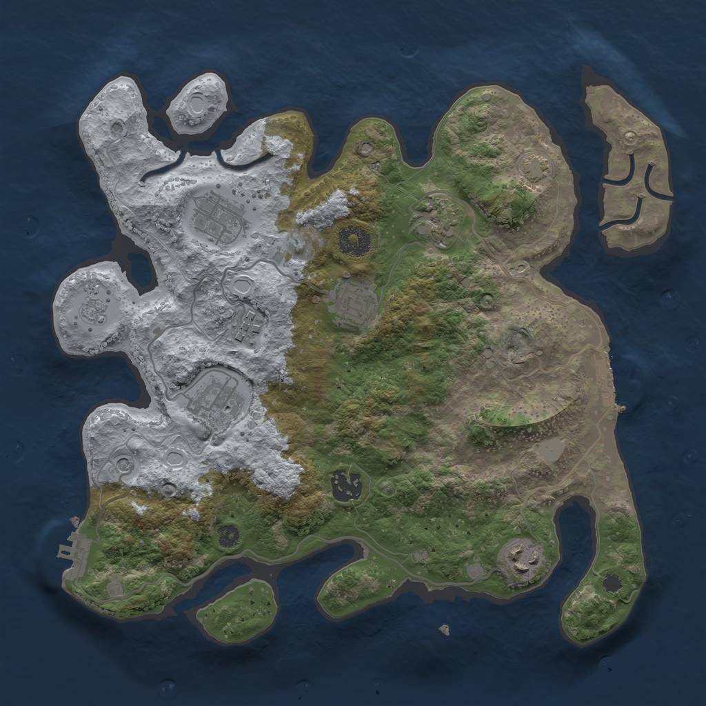 Rust Map: Procedural Map, Size: 3250, Seed: 790410, 15 Monuments