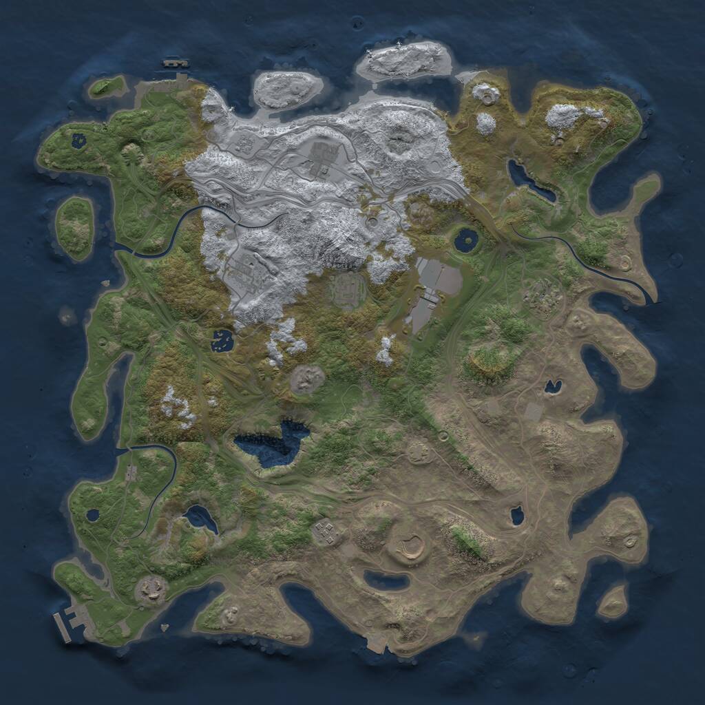 Rust Map: Procedural Map, Size: 4500, Seed: 1437848443, 15 Monuments