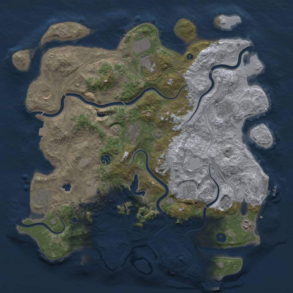 Rust Map: Procedural Map, Size: 4400, Seed: 57574253, 16 Monuments