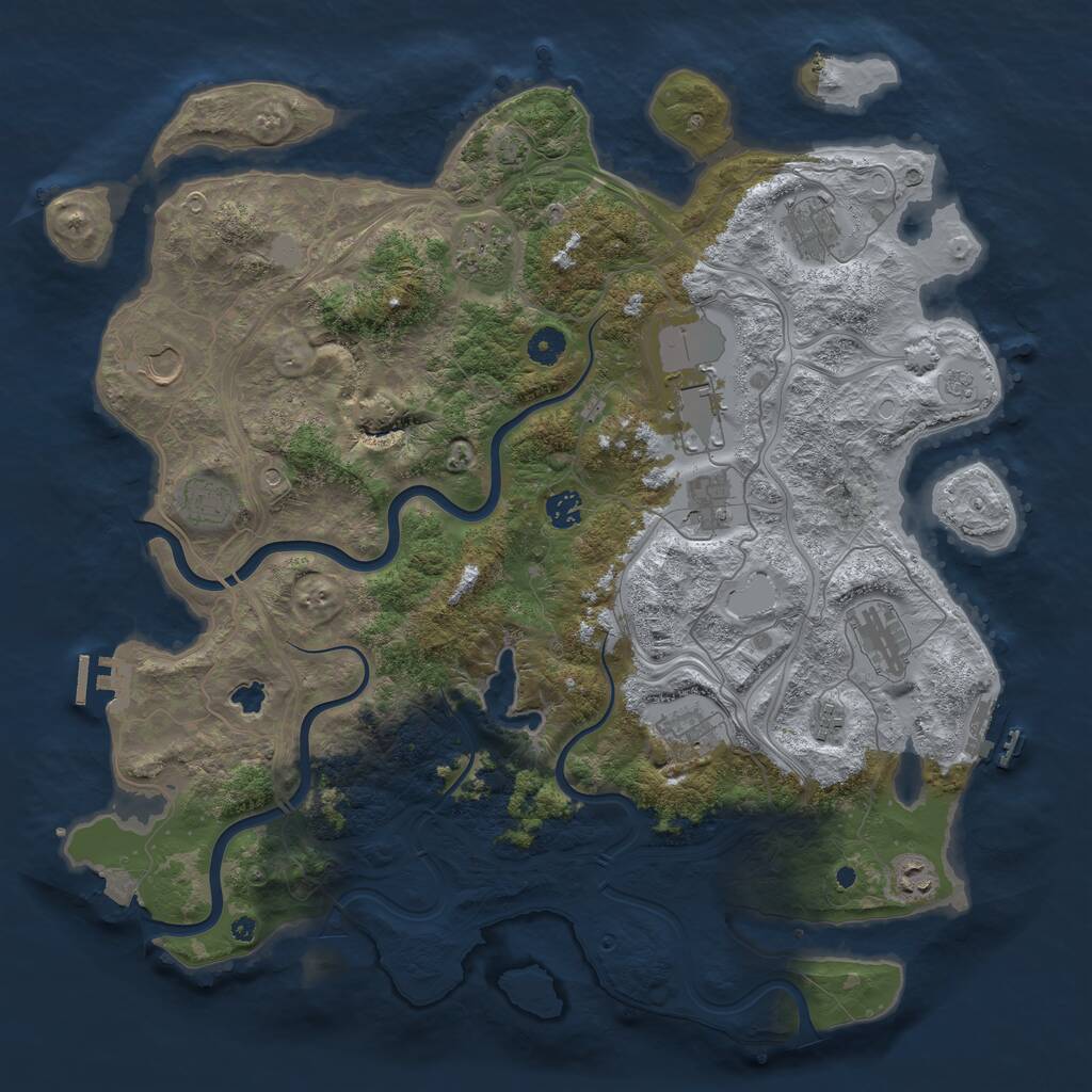Rust Map: Procedural Map, Size: 4400, Seed: 57574253, 17 Monuments