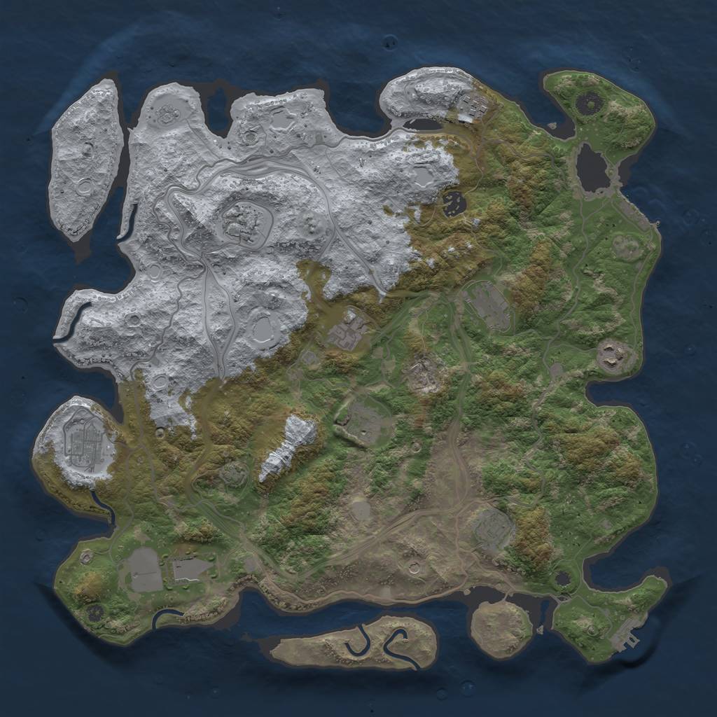 Rust Map: Procedural Map, Size: 4250, Seed: 758077905, 18 Monuments