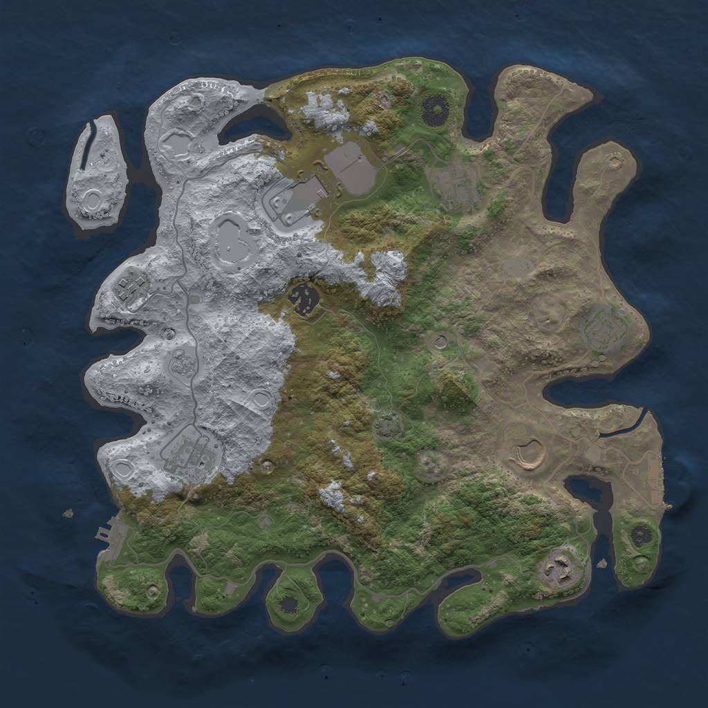 Rust Map: Procedural Map, Size: 3500, Seed: 85418932, 16 Monuments