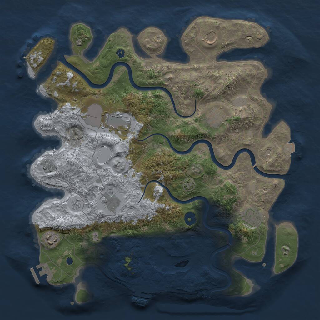 Rust Map: Procedural Map, Size: 3750, Seed: 71864750, 13 Monuments