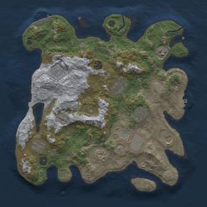 Thumbnail Rust Map: Procedural Map, Size: 3550, Seed: 32305, 17 Monuments