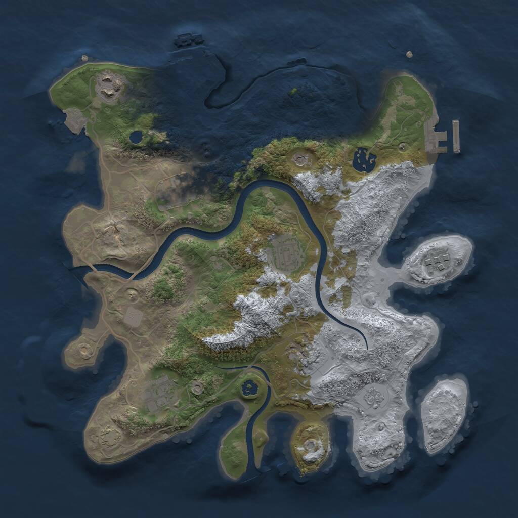 Rust Map: Procedural Map, Size: 3200, Seed: 1503168369, 13 Monuments