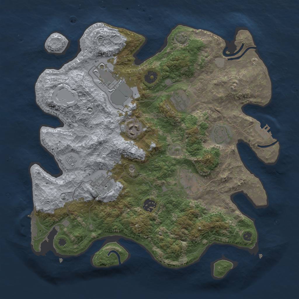 Rust Map: Procedural Map, Size: 3500, Seed: 81167710, 15 Monuments