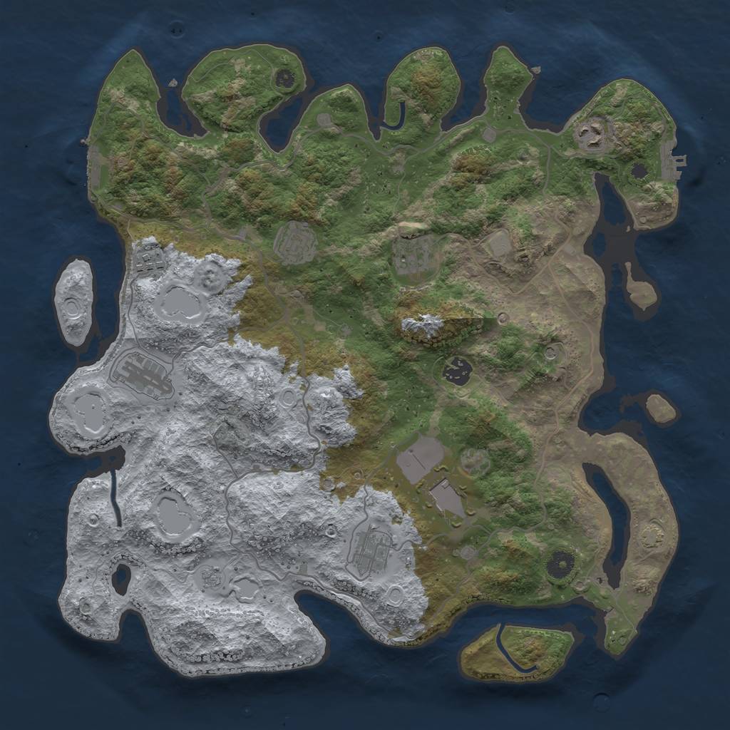 Rust Map: Procedural Map, Size: 4000, Seed: 1047026, 16 Monuments