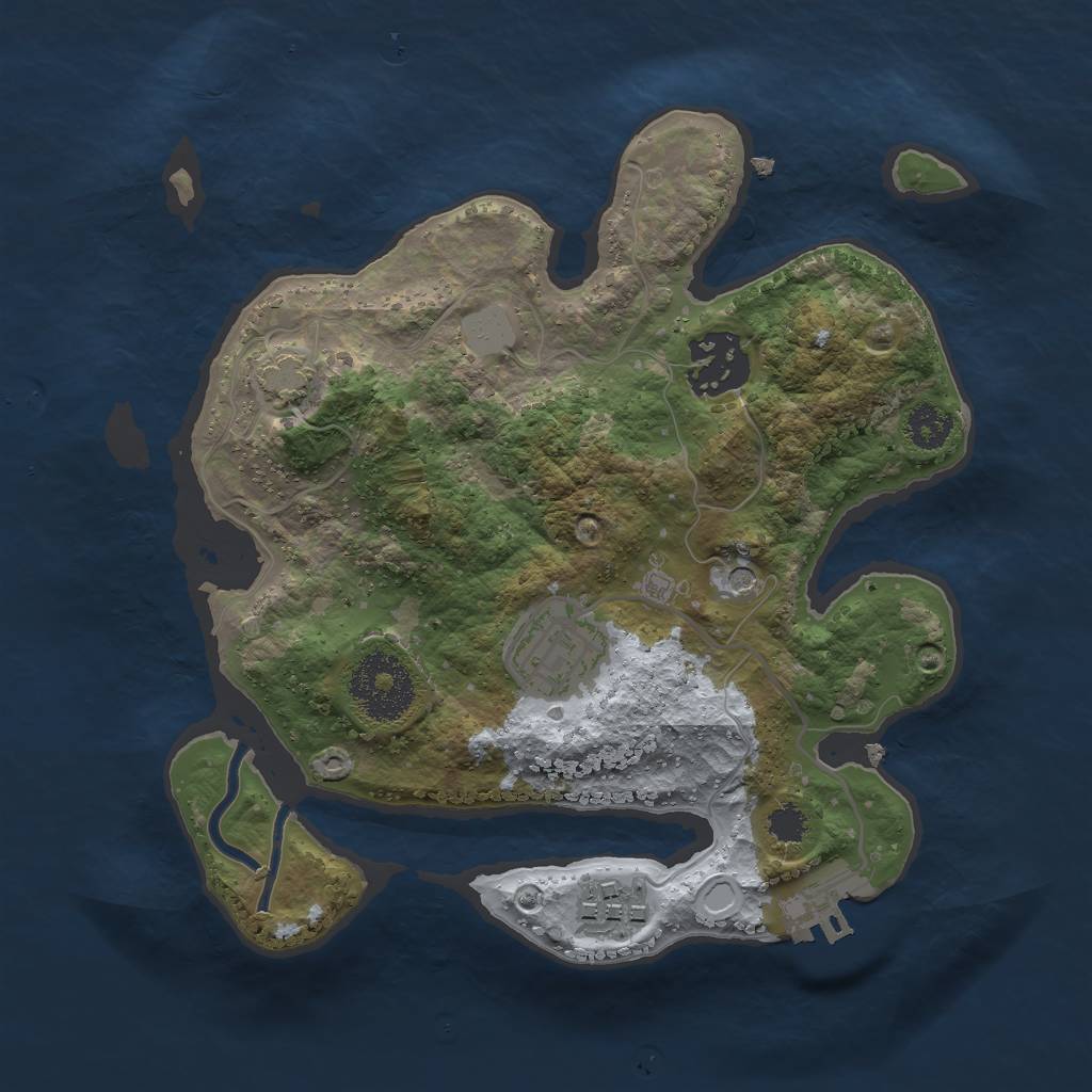 Rust Map: Procedural Map, Size: 2500, Seed: 123478, 9 Monuments