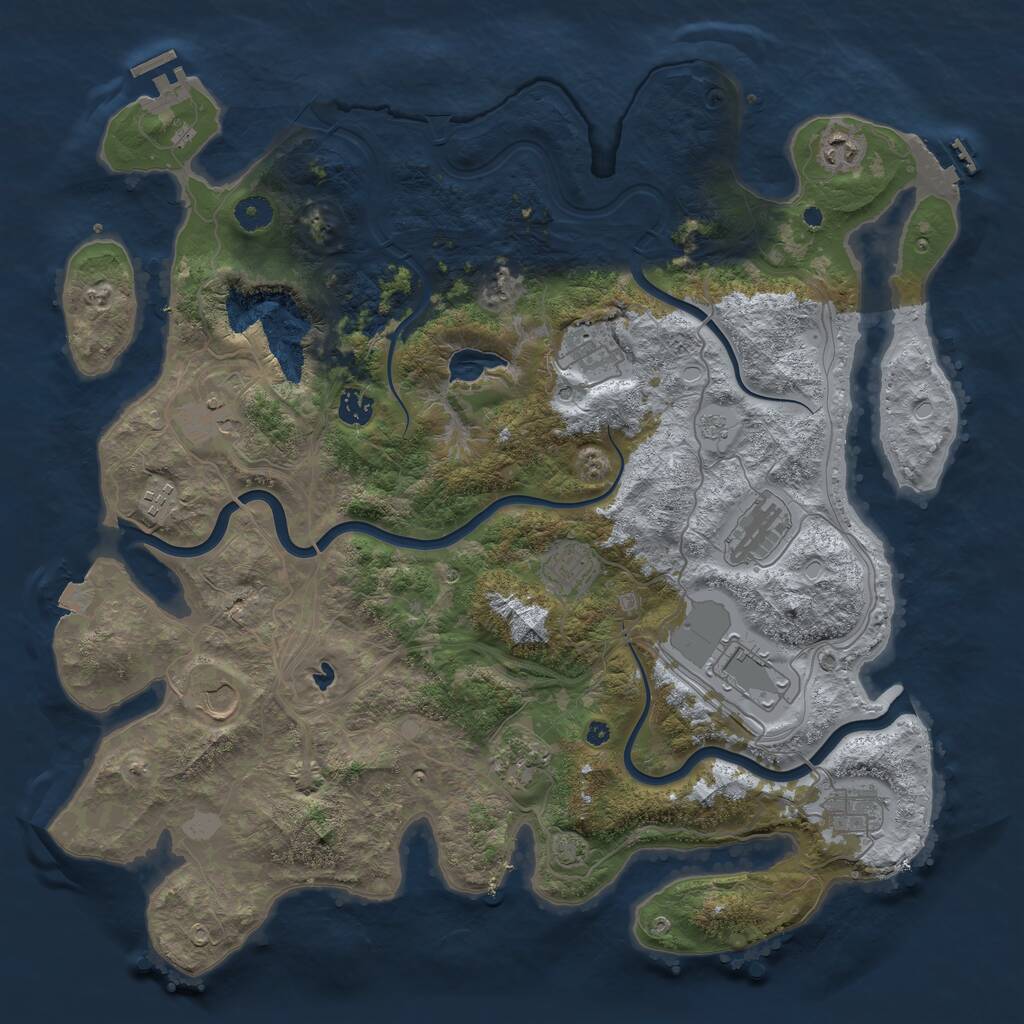 Rust Map: Procedural Map, Size: 4300, Seed: 78278919, 17 Monuments