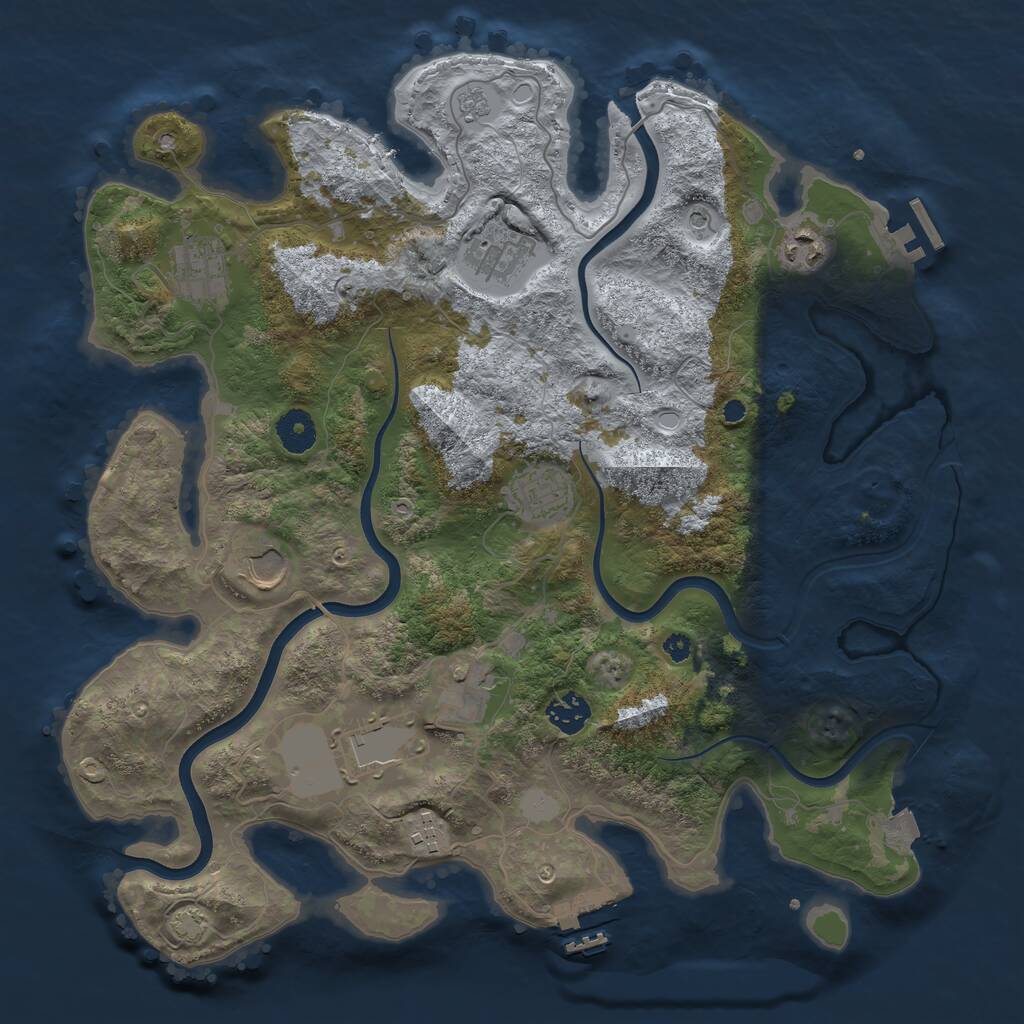 Rust Map: Procedural Map, Size: 3750, Seed: 29289809, 15 Monuments