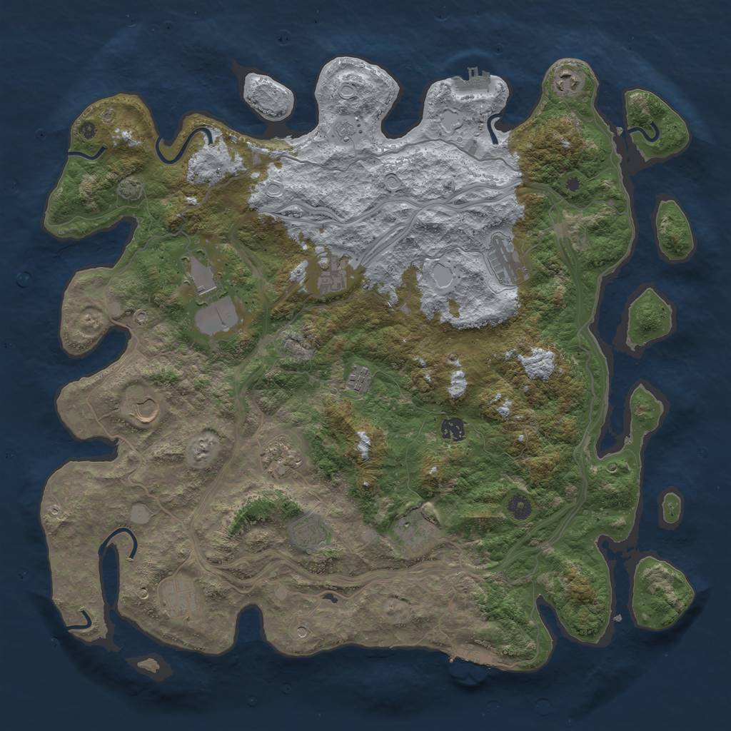 Rust Map: Procedural Map, Size: 4500, Seed: 1788067590, 19 Monuments