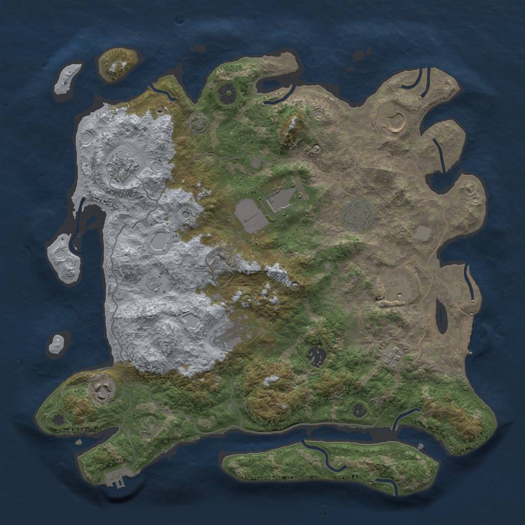 Rust Map: Procedural Map, Size: 4000, Seed: 795197117, 17 Monuments
