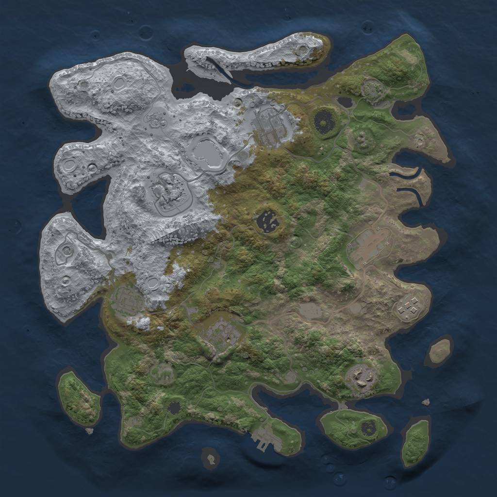 Rust Map: Procedural Map, Size: 3400, Seed: 41662755, 15 Monuments
