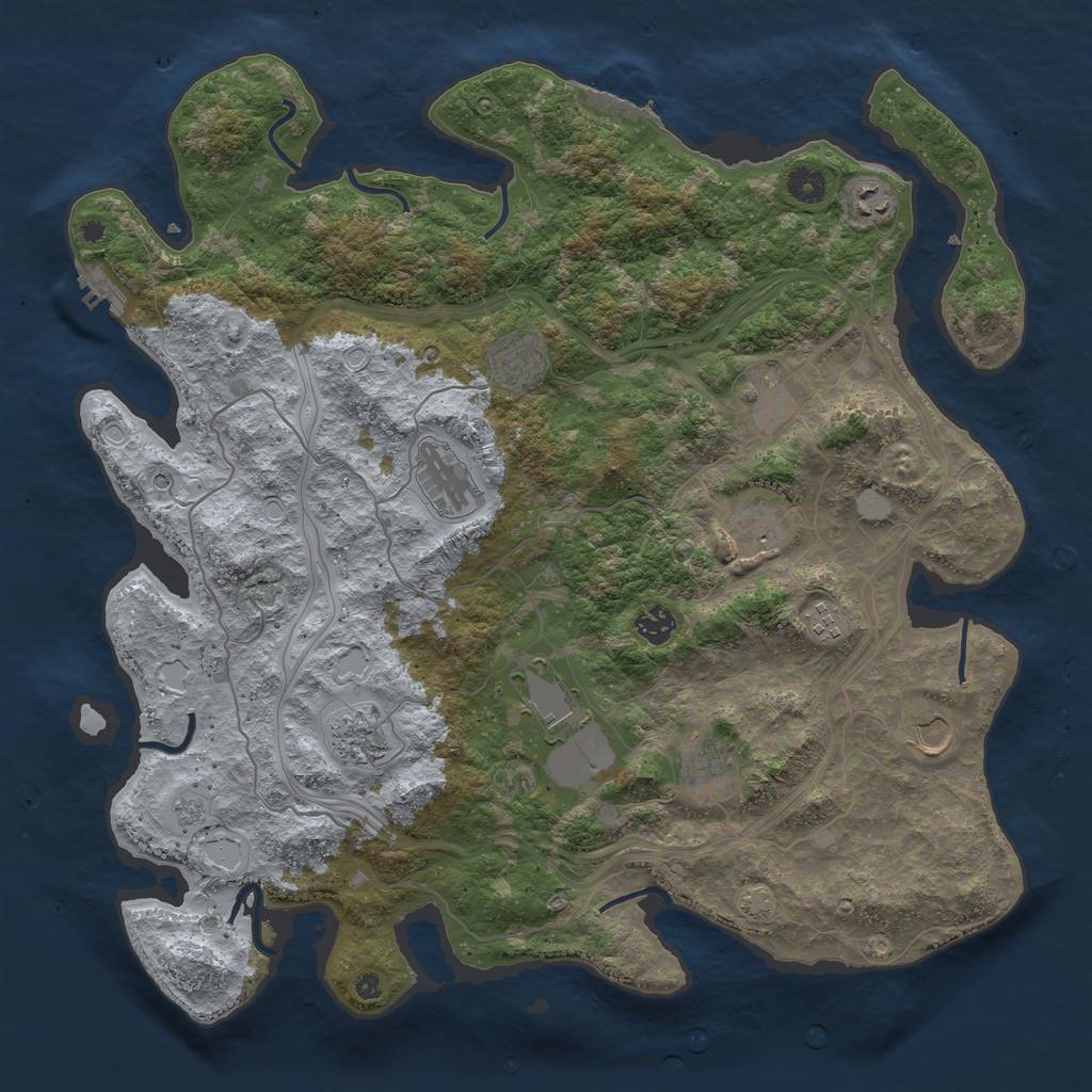 Rust Map: Procedural Map, Size: 4300, Seed: 17142382, 19 Monuments