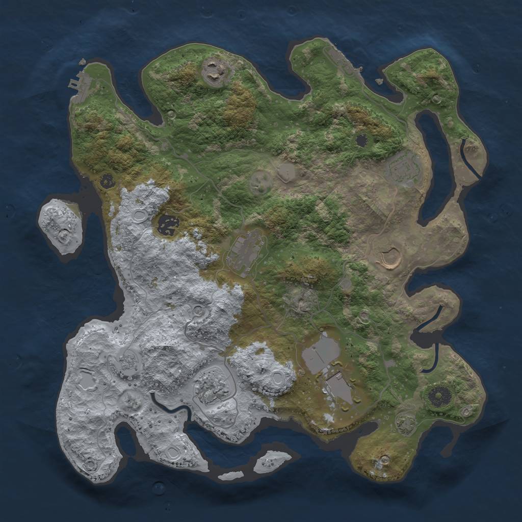 Rust Map: Procedural Map, Size: 3600, Seed: 59100441, 15 Monuments