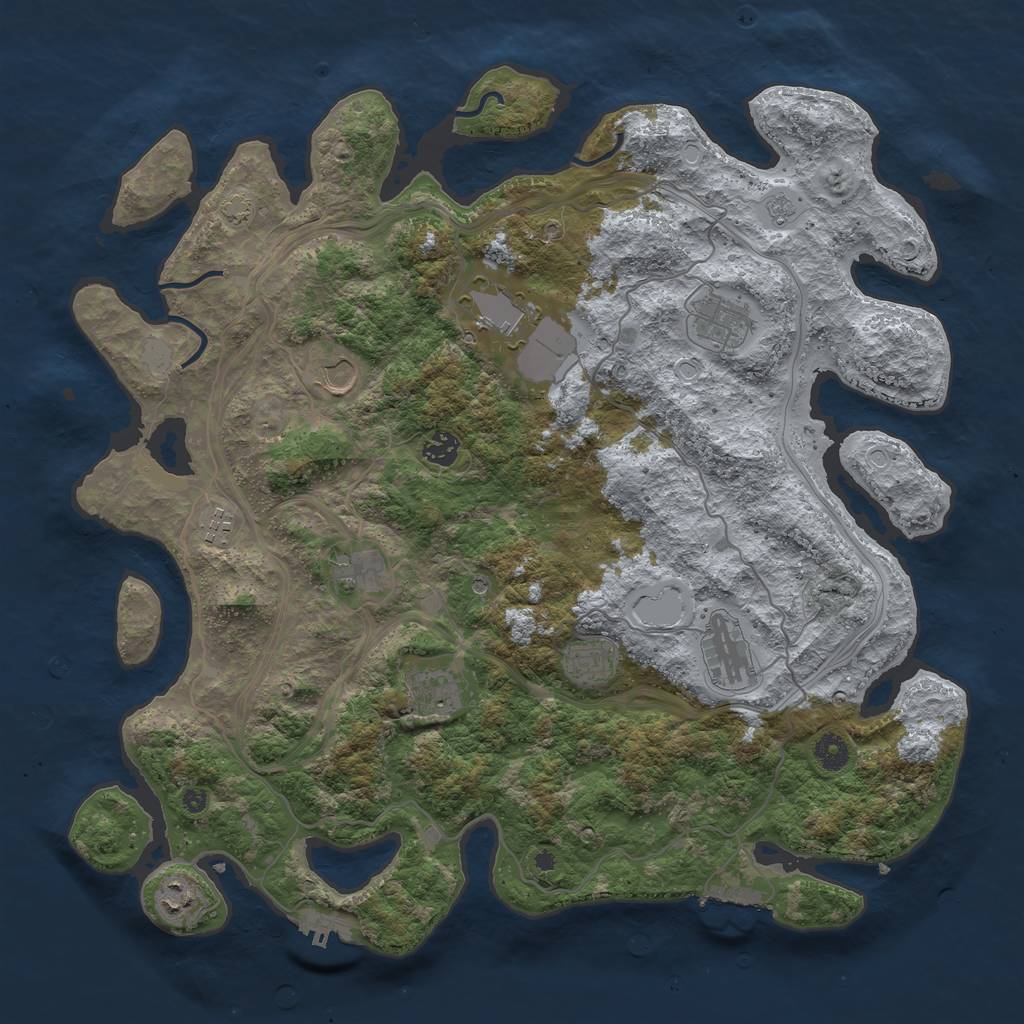 Rust Map: Procedural Map, Size: 4300, Seed: 62518233, 18 Monuments
