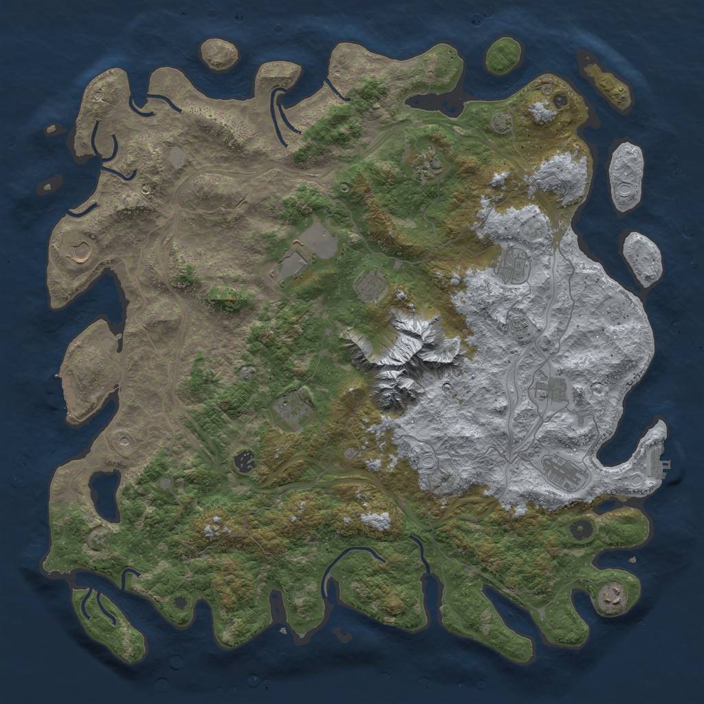 Rust Map: Procedural Map, Size: 5000, Seed: 352136633, 19 Monuments