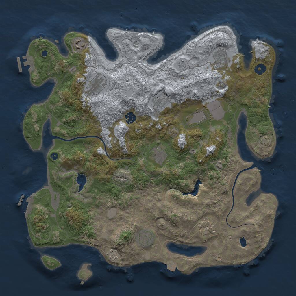 Rust Map: Procedural Map, Size: 4000, Seed: 2509898, 16 Monuments