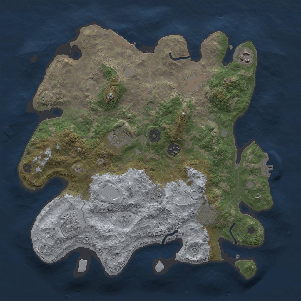 Rust Map: Procedural Map, Size: 3450, Seed: 40608770, 15 Monuments