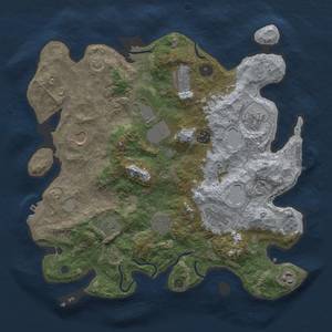 Thumbnail Rust Map: Procedural Map, Size: 3700, Seed: 1619111692, 18 Monuments