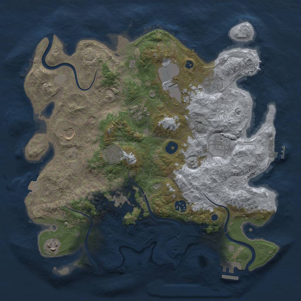Rust Map: Procedural Map, Size: 3700, Seed: 1619111692, 16 Monuments