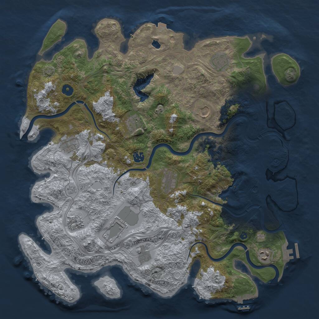 Rust Map: Procedural Map, Size: 4250, Seed: 1612239006, 17 Monuments