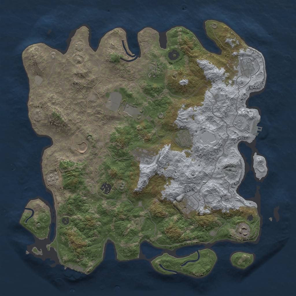 Rust Map: Procedural Map, Size: 4100, Seed: 9824403, 18 Monuments