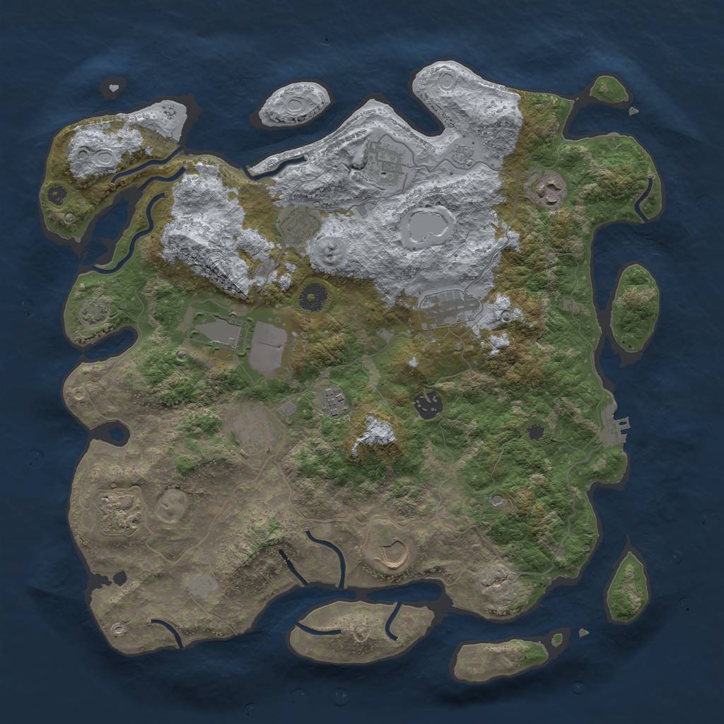 Rust Map: Procedural Map, Size: 3900, Seed: 82439382, 17 Monuments