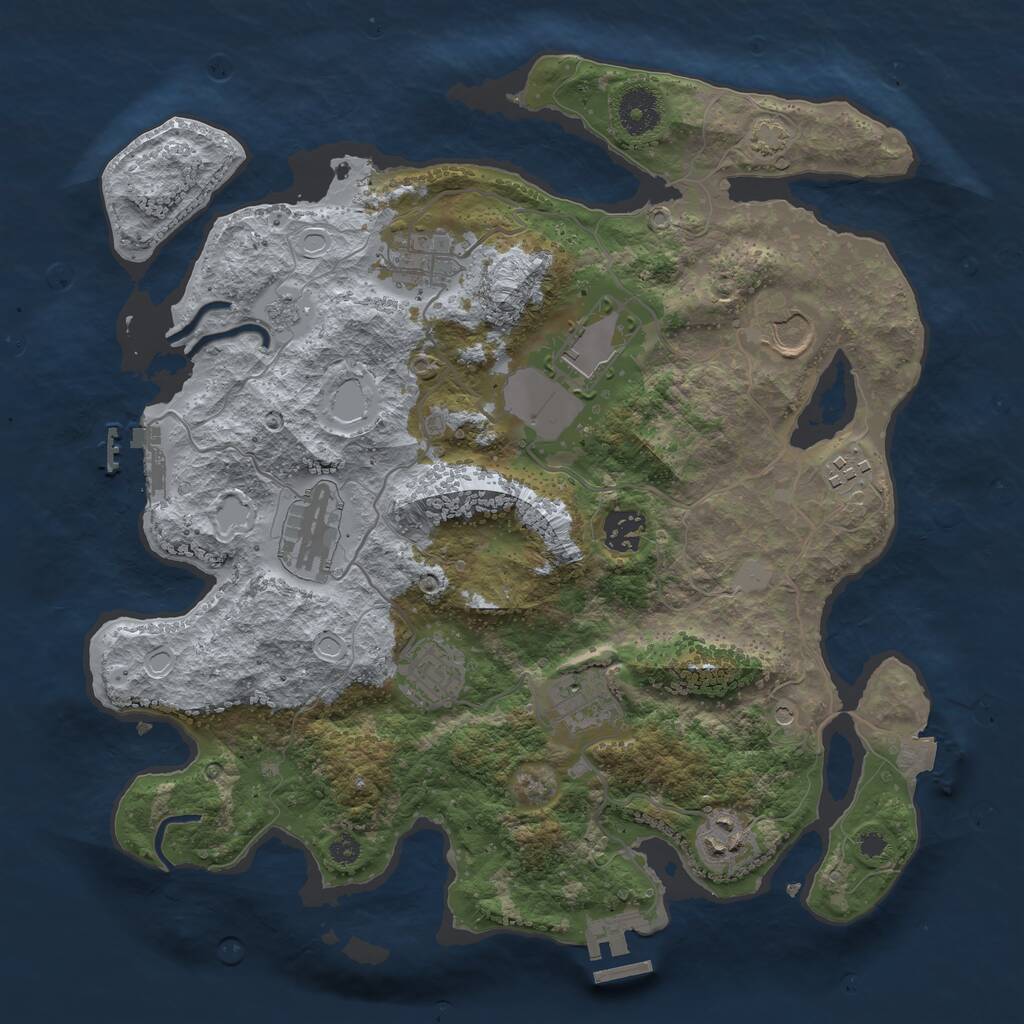 Rust Map: Procedural Map, Size: 3500, Seed: 1476402047, 15 Monuments