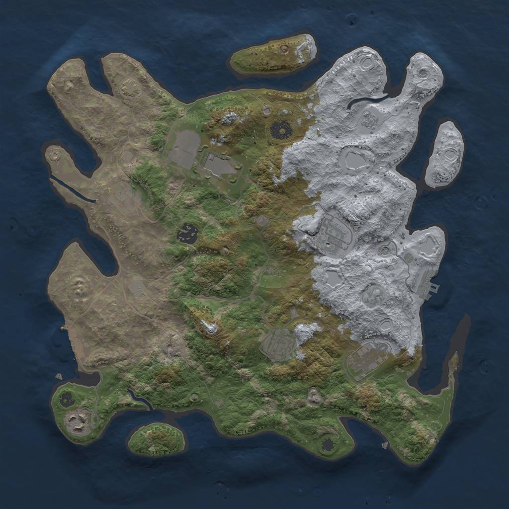 Rust Map: Procedural Map, Size: 3650, Seed: 67067806, 15 Monuments