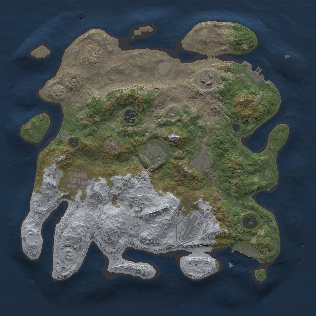 Rust Map: Procedural Map, Size: 3400, Seed: 38306578, 15 Monuments