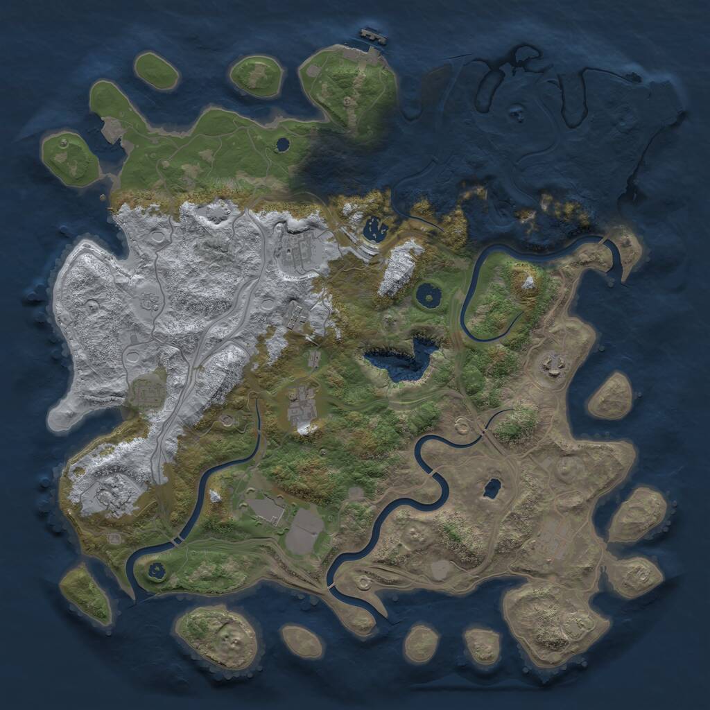 Rust Map: Procedural Map, Size: 4300, Seed: 52143766, 15 Monuments
