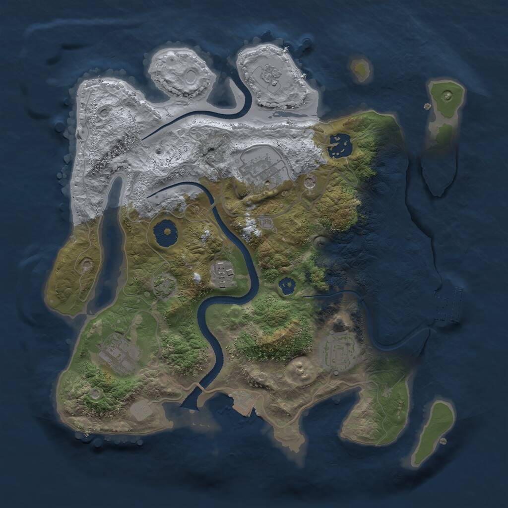 Rust Map: Procedural Map, Size: 3000, Seed: 10465, 10 Monuments