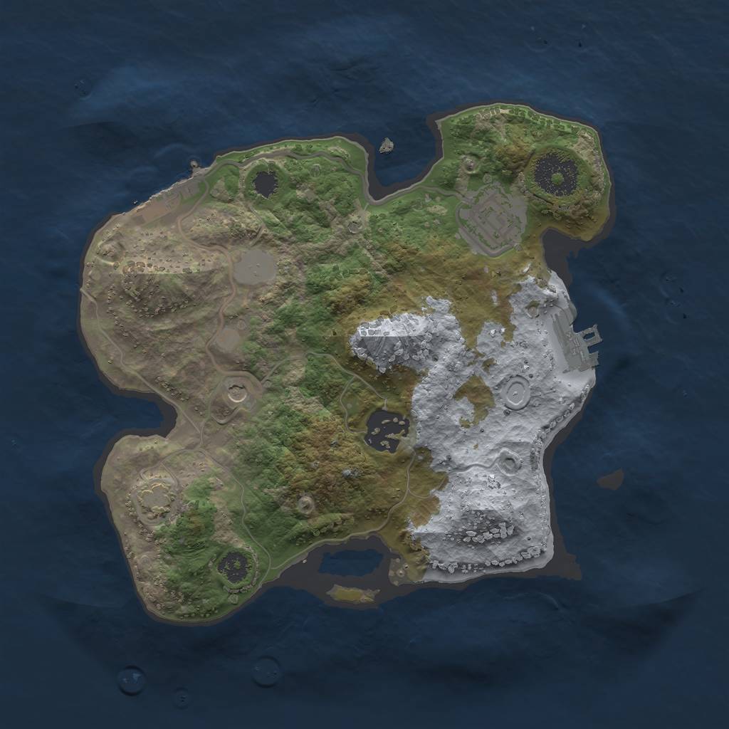 Rust Map: Procedural Map, Size: 2500, Seed: 1505683533, 9 Monuments