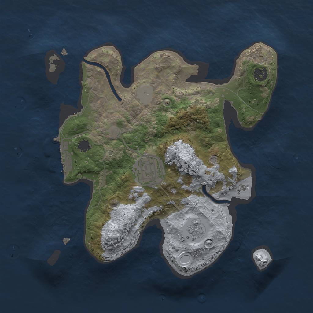 Rust Map: Procedural Map, Size: 2300, Seed: 2032023, 6 Monuments