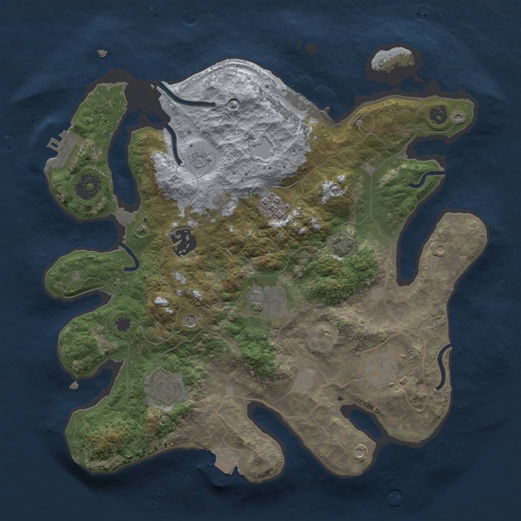Rust Map: Procedural Map, Size: 3000, Seed: 1566715370, 13 Monuments