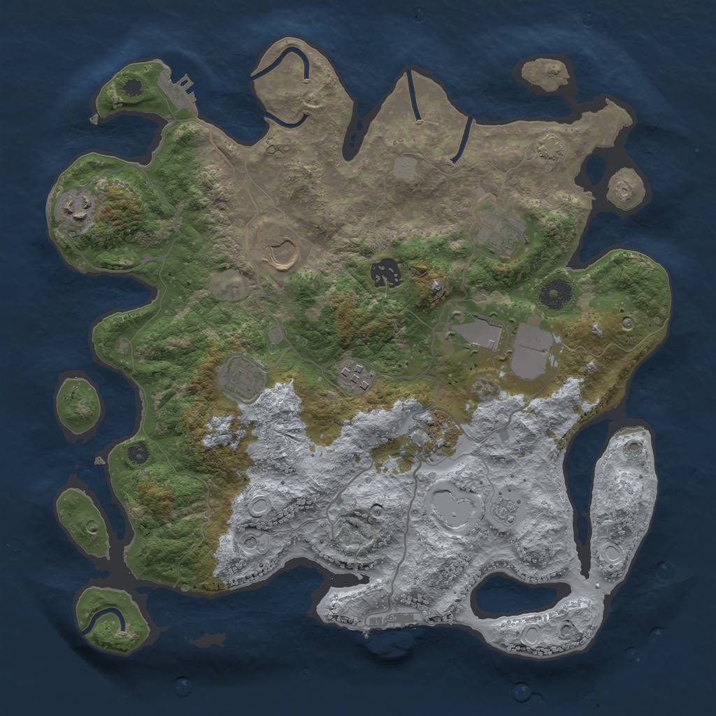 Rust Map: Procedural Map, Size: 3500, Seed: 1489968582, 16 Monuments