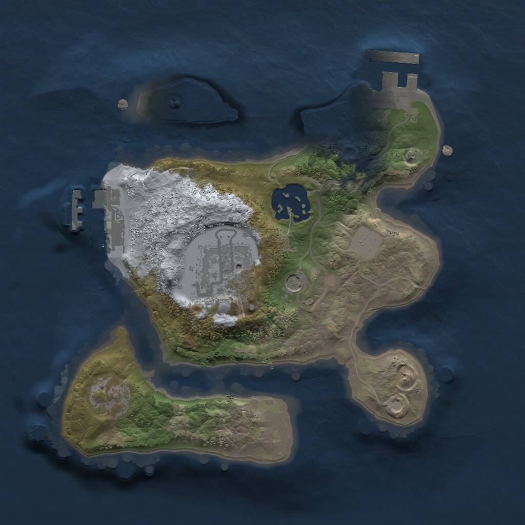Rust Map: Procedural Map, Size: 2000, Seed: 4137285, 6 Monuments