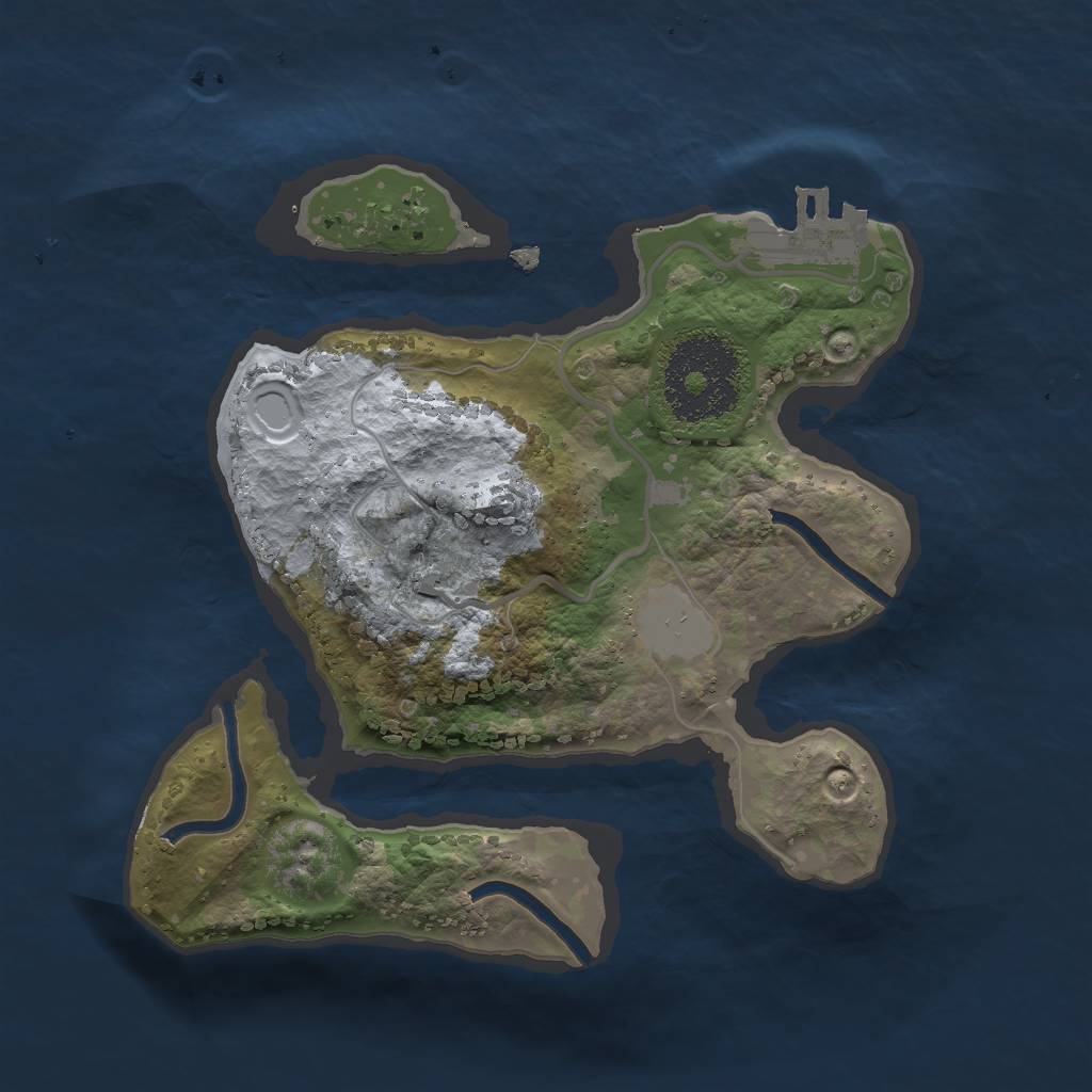 Rust Map: Procedural Map, Size: 2000, Seed: 4137285, 4 Monuments