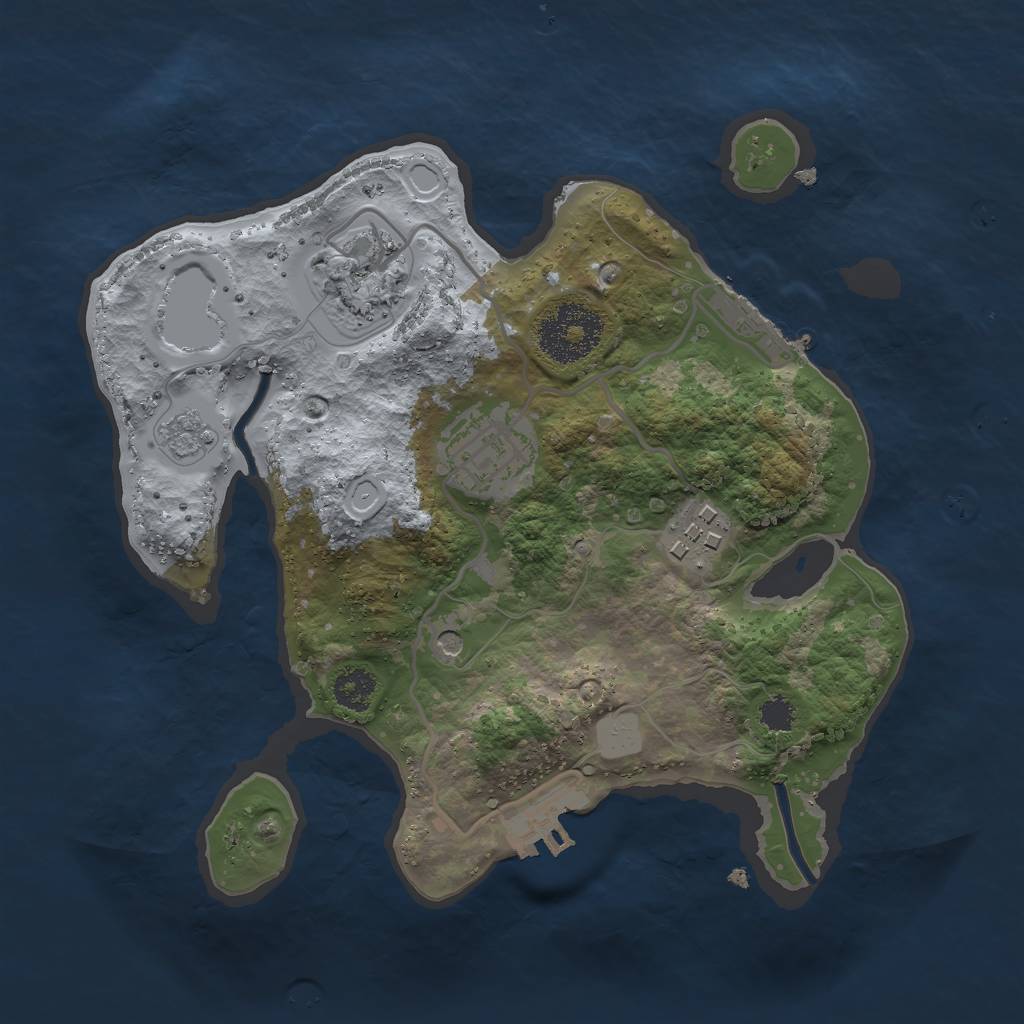 Rust Map: Procedural Map, Size: 2500, Seed: 47458494, 10 Monuments