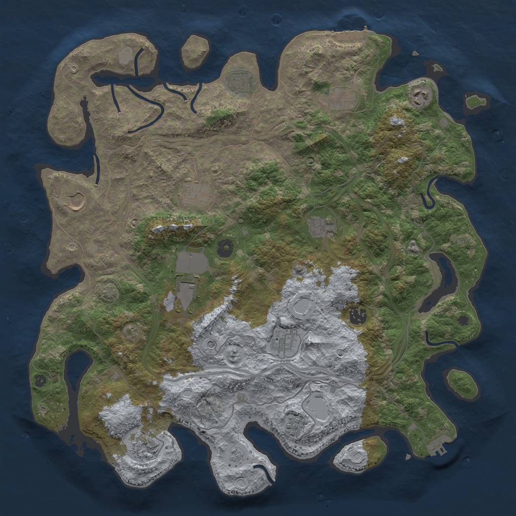 Rust Map: Procedural Map, Size: 4300, Seed: 26763610, 19 Monuments