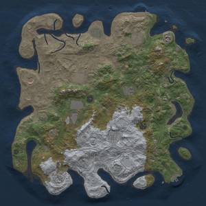 Thumbnail Rust Map: Procedural Map, Size: 4300, Seed: 26763610, 19 Monuments