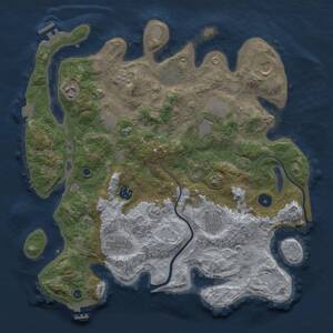 Thumbnail Rust Map: Procedural Map, Size: 3750, Seed: 544343470, 15 Monuments