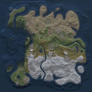 Thumbnail Rust Map: Procedural Map, Size: 3750, Seed: 544343470, 16 Monuments