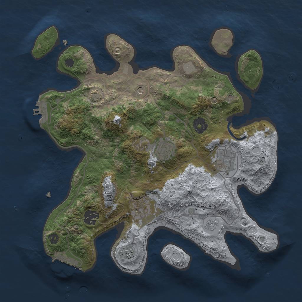 Rust Map: Procedural Map, Size: 3000, Seed: 11156, 13 Monuments