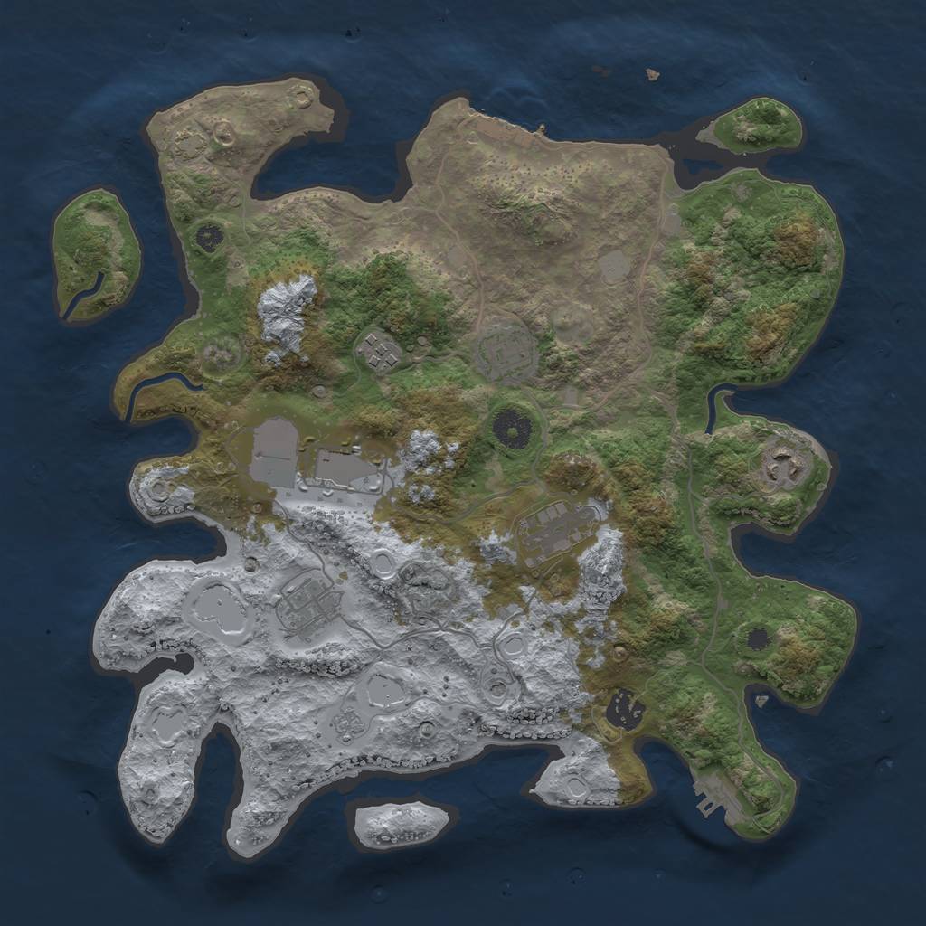 Rust Map: Procedural Map, Size: 3600, Seed: 40828386, 15 Monuments