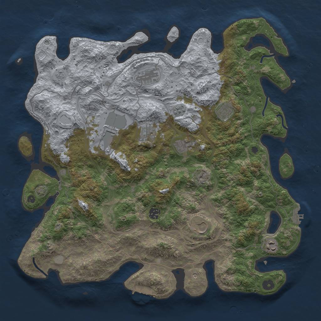 Rust Map: Procedural Map, Size: 4250, Seed: 1149413792, 17 Monuments