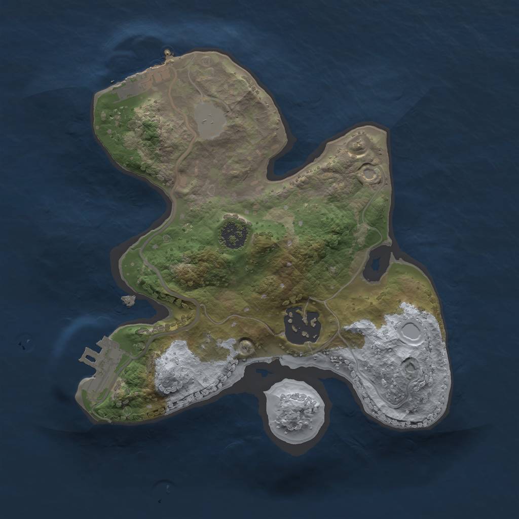 Rust Map: Procedural Map, Size: 2000, Seed: 804257533, 6 Monuments
